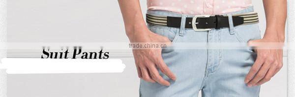Men Pin Buckle Elastic Canvas Belt Minimalist Fashion Hit Color Knit Belt