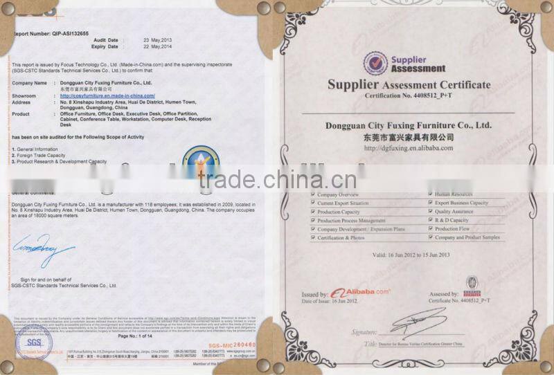 Melamine office wooden furniture and steel legs coffee table