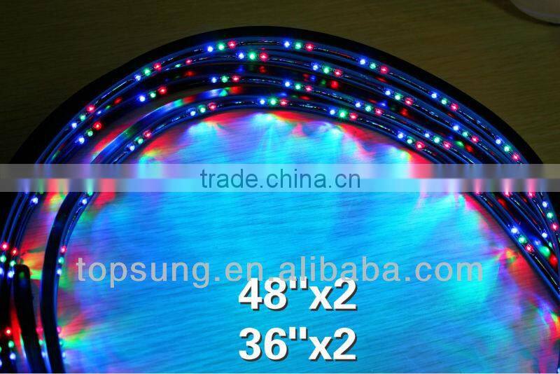 4pc set 7 color Undercar Lights RGB Under car Neon Light Kit w/ Wireless Remote controller (48"x2 + 36" x2) Under car Neon Light