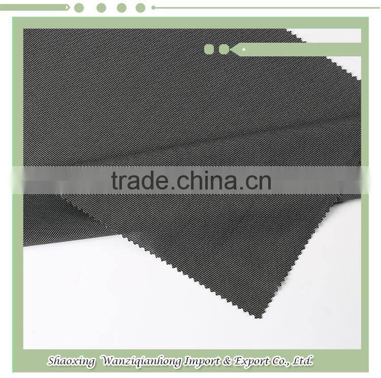 Shaoxing high quality interlock yarn dyed stretch 100 polyester knit fabric