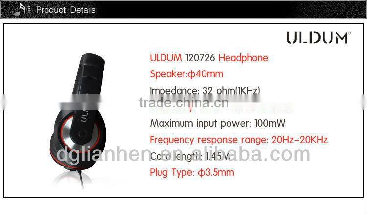 Uldum hot selling oem headphone factory, silent disco headphone