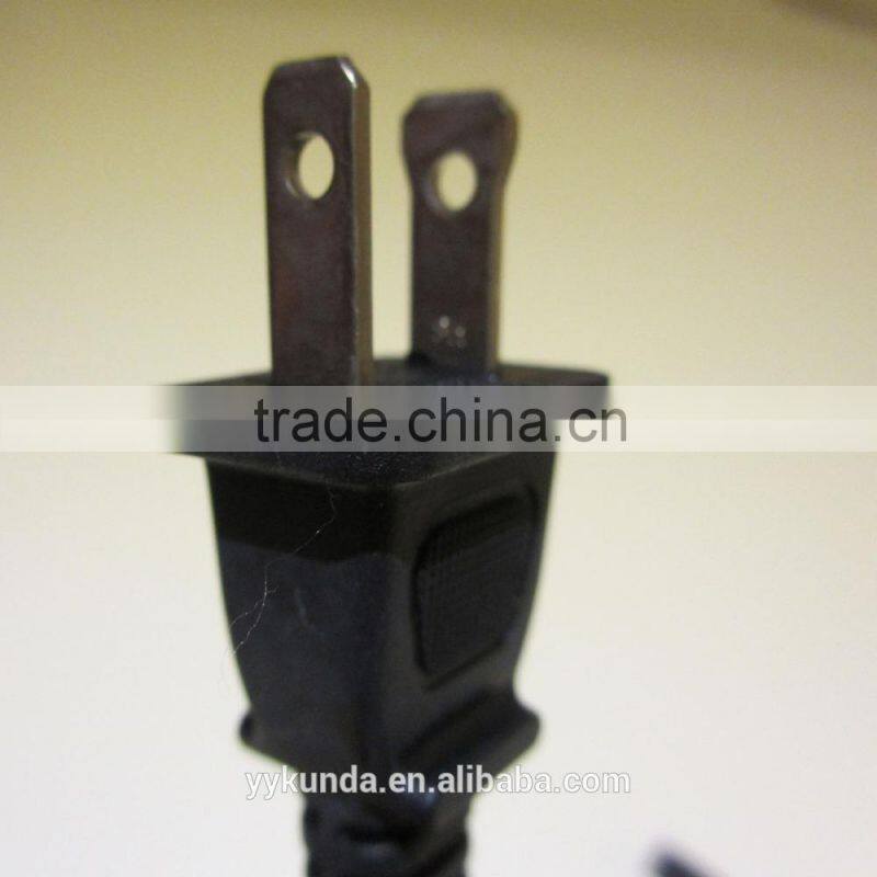 UL approval US 110v 2 prong polarity NEMA1-15P power cord