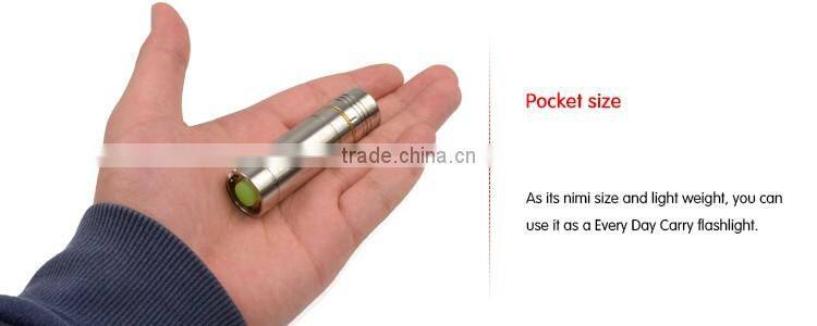 Transparent reflector Grade 2 Titanium Alloy Q5 300lm Memory 6-Mode Led Flash Light mini pocket size