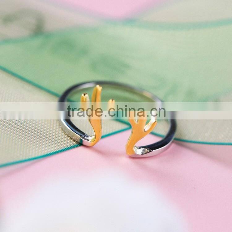 Good Quality Gold Plated Fashion Ring Jewelry Christmas Gift Reindeer Ring