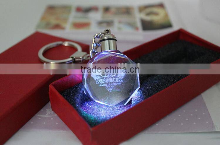 2D laser crystal keychain for custom sale