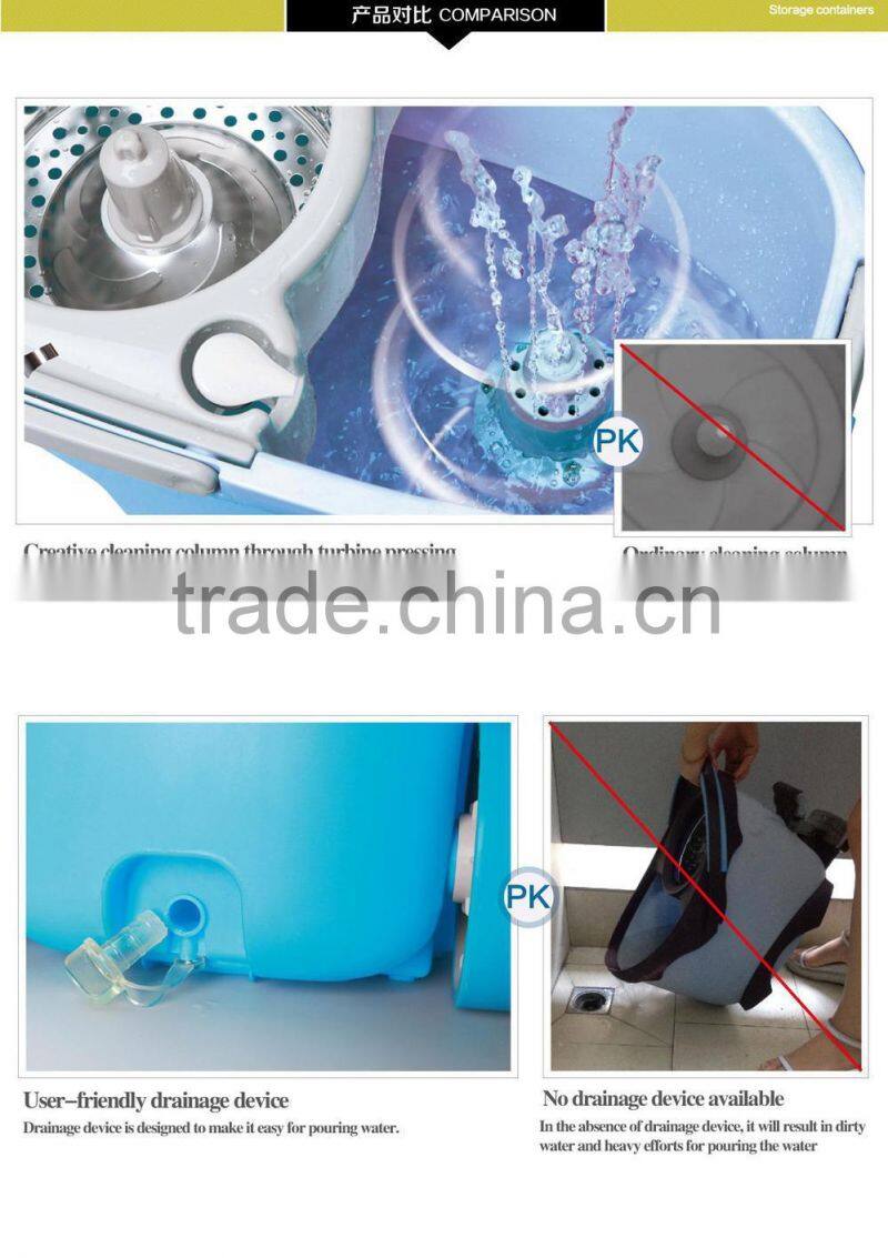 2015 new hot selling 360 easy life plastic magic double spin magic mop