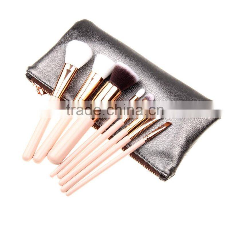 Cheap 8pcs new products wholesale chinese pink makeup brush set
