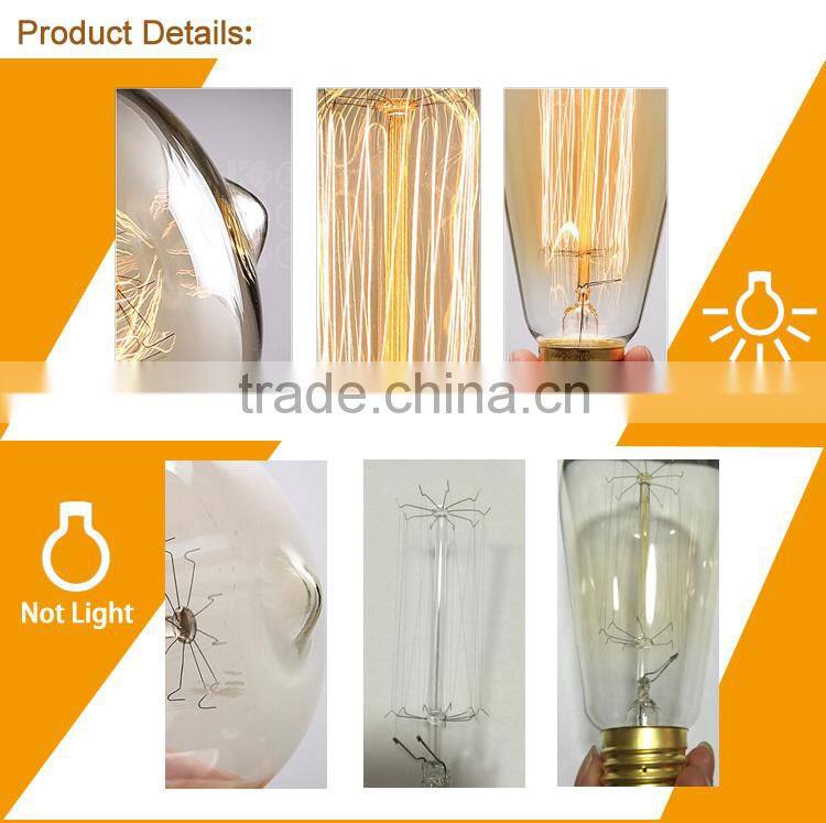 Up to 3000hours beautiful tungsten wire E27 220-240V 25W edison style light