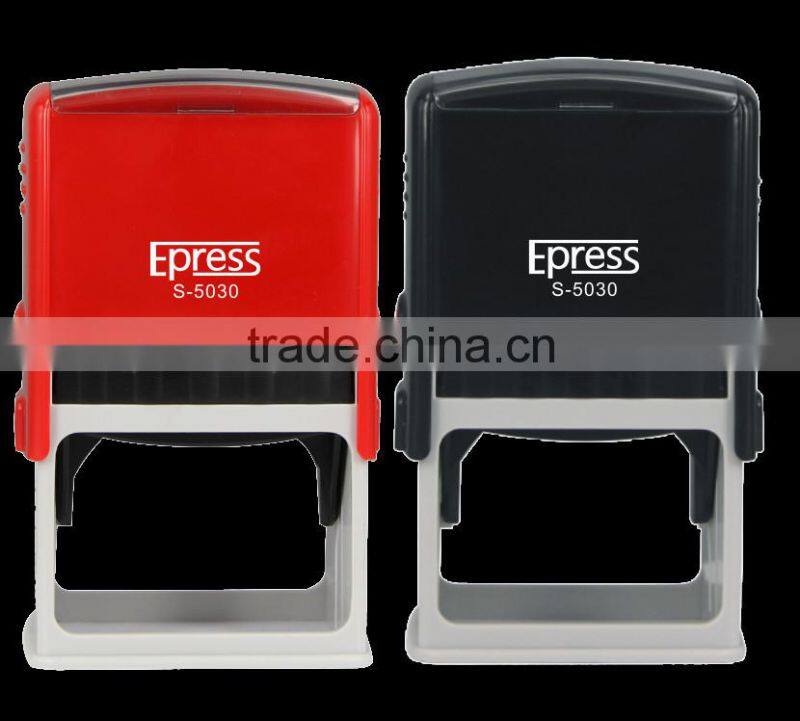Square 50x30 Black Good Performance Plastic Pre-Inked Stamp Company Smart Inked Self Ink Stamp
