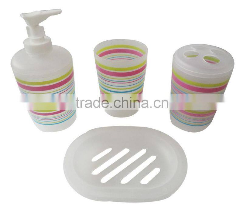 Colourful pp material plastic complete bathroom sets