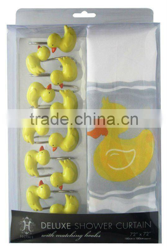 yellow duck, bathroom shower curtain