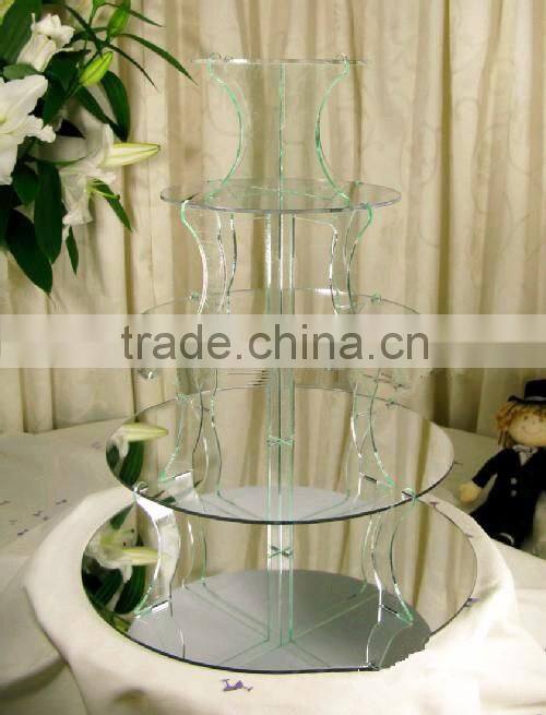 Five 5-Tier Clear Fruit Stand Wedding Cake Stand Dessert Stand for Good Quality