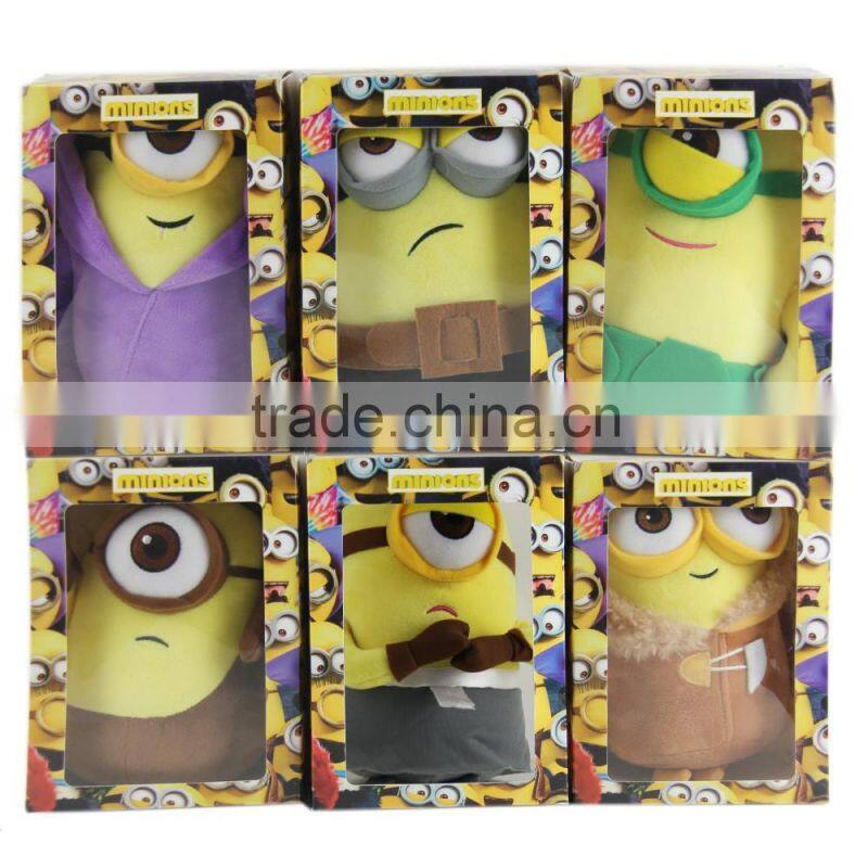 Factory direct toys 10" despicable me 3 minion plush toy wholesale, cartoon characters minions