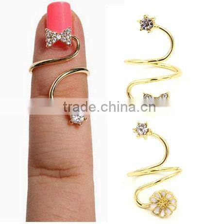 Favorite retro texture black gem ring jellyfish shape personality ring for lady