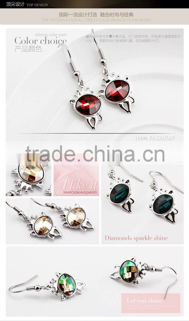 OUXI Factory direct price women's fashionable nickel free earring &ouxi jewelry made with Austria Crystal jewerly