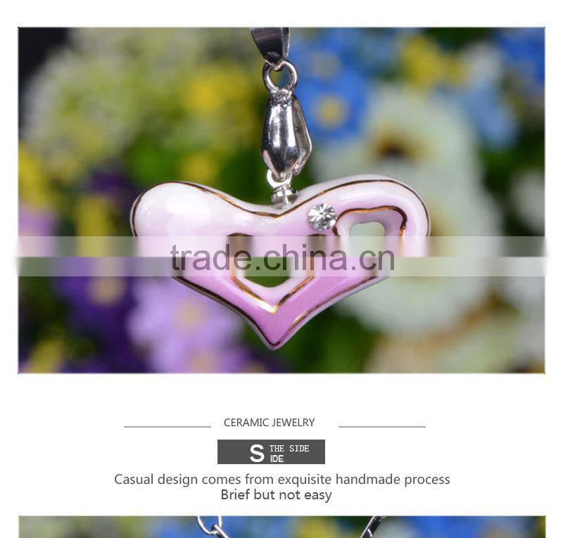 Popular heart shape ceramic jewelry white ceramic necklace CC-S030