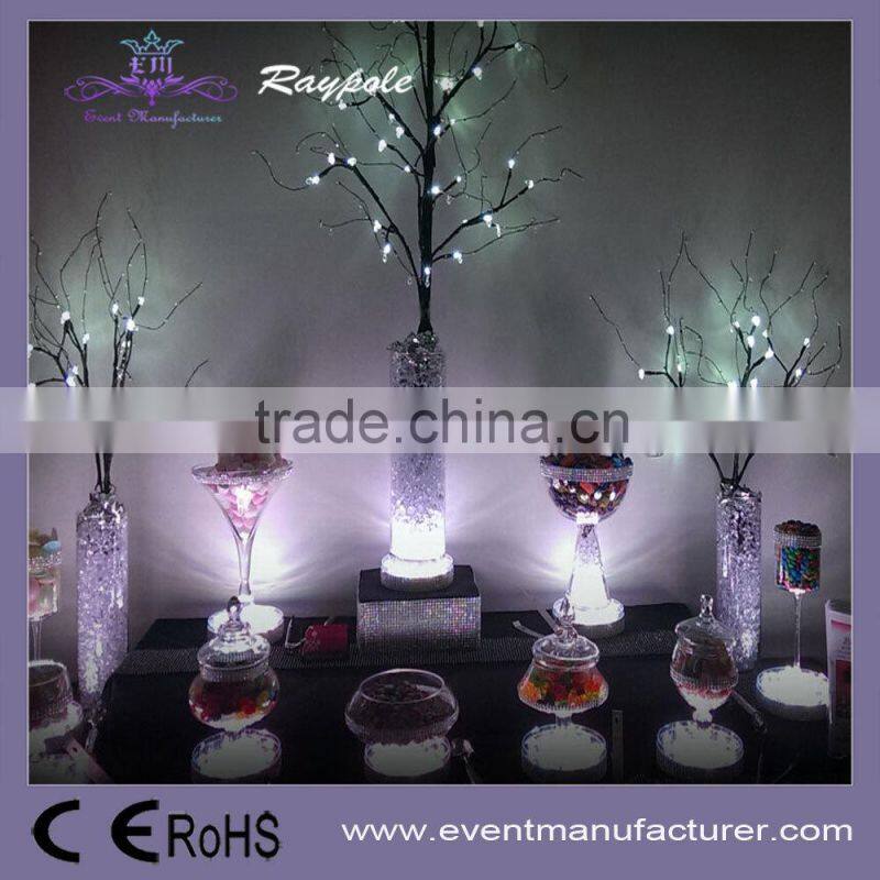 Wedding supplies wine bottle under vase LED centerpiece base 4" glass vase