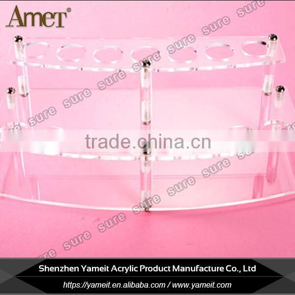 Custom shape modern glass cosmetic product display stands