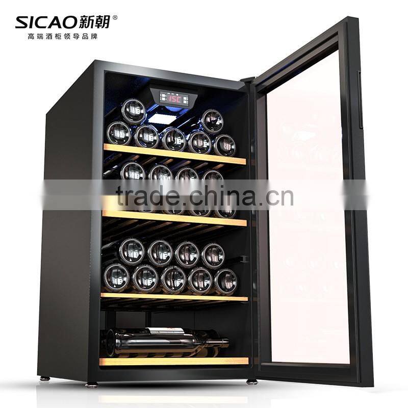 SICAO New Compressor Wine Cellar Cooler double layer glass door Wine Refrigerators with AC100~240V