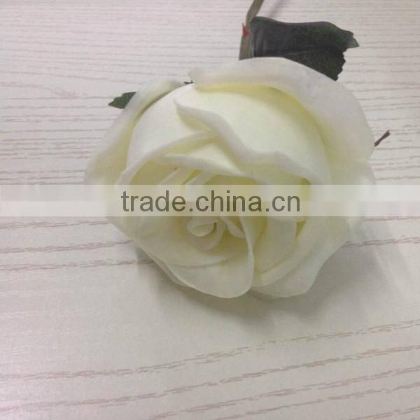 wholesale pure white rose flower artificial diamond rose head for sale
