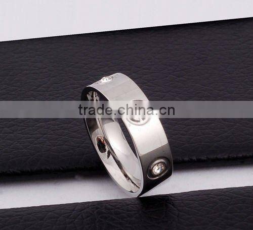 Stock Fashion Stainless Steel Couple Wedding Rings Set(JR10025)