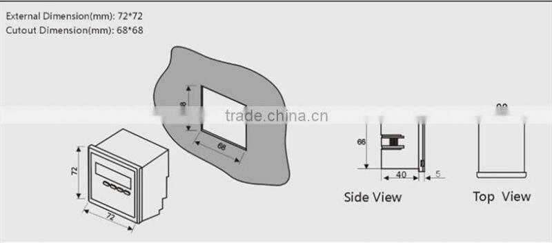ME-F61J 72*72mm economy type LED display digital frequency meter