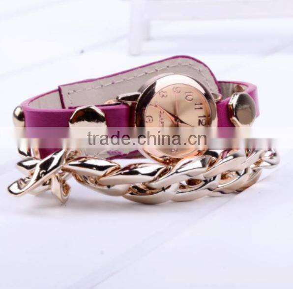 fashion PU wrist women lady watch