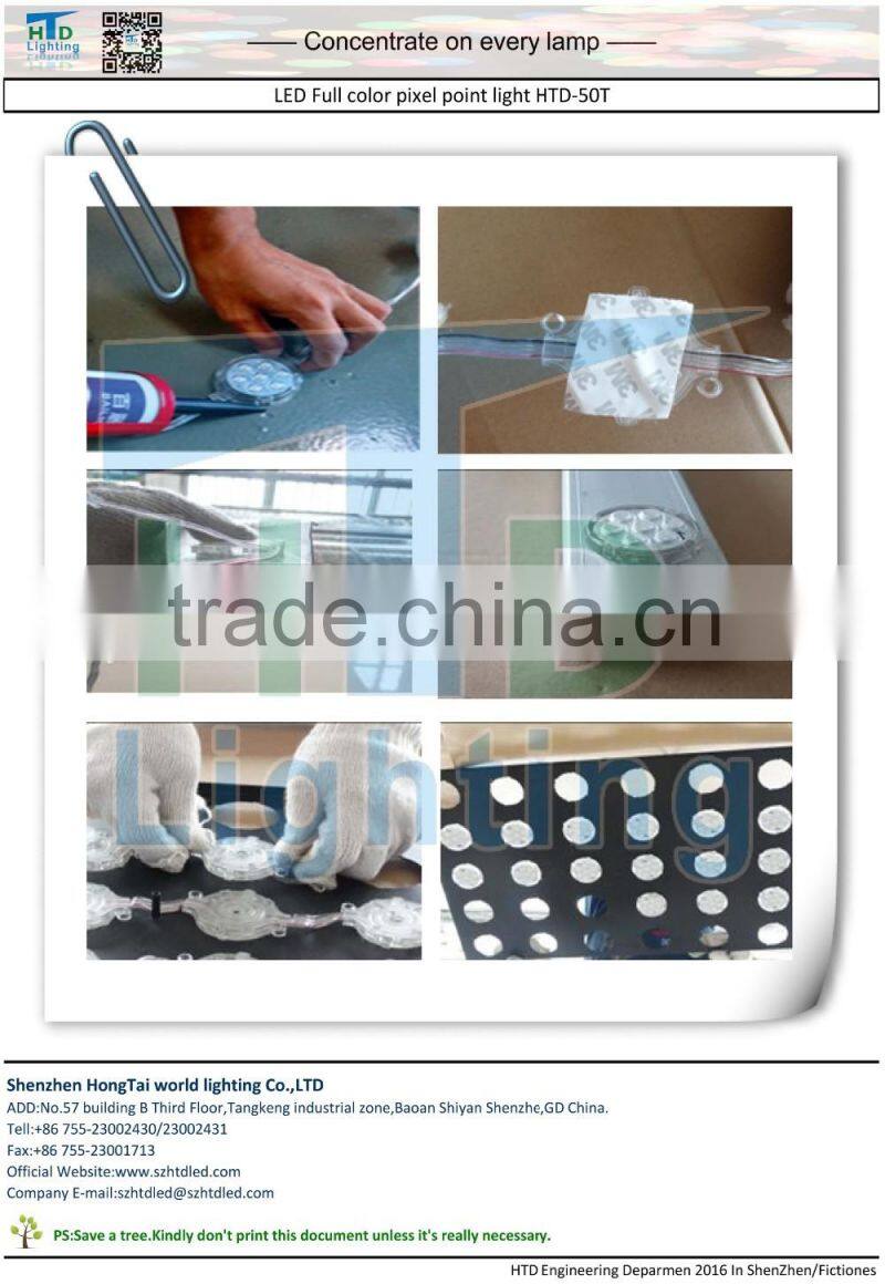 D50mm waterproof led point light sourse programming smd 5050rgb