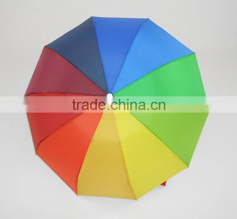 10 ribs high quality rainbow folding umbrellas