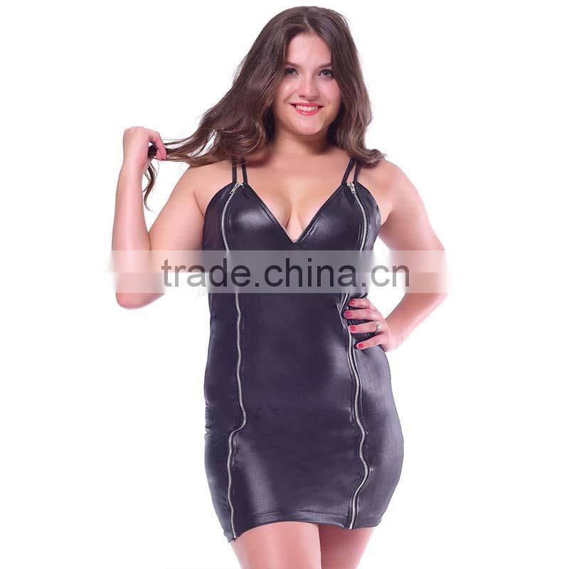 Black Leather Nighties for Women New Arrival Fashion Nighty Wholesale
