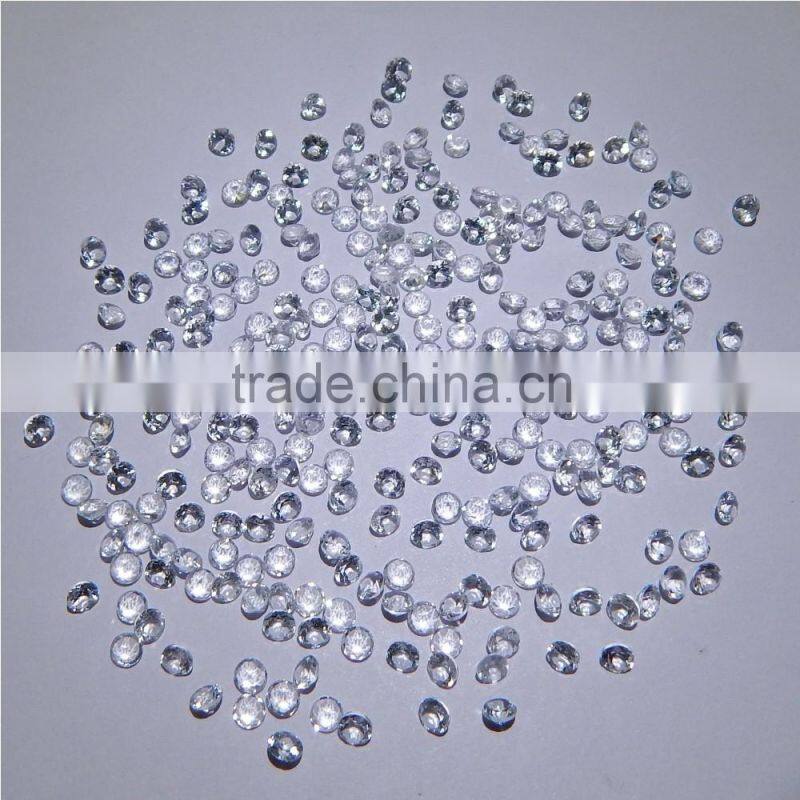 NATURAL WHITE TOPAZ CUT FACETED GOOD COLOR & QUALITY 3 MM ROUND LOT