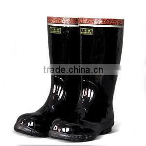 Steel toe mining boots rubber upper