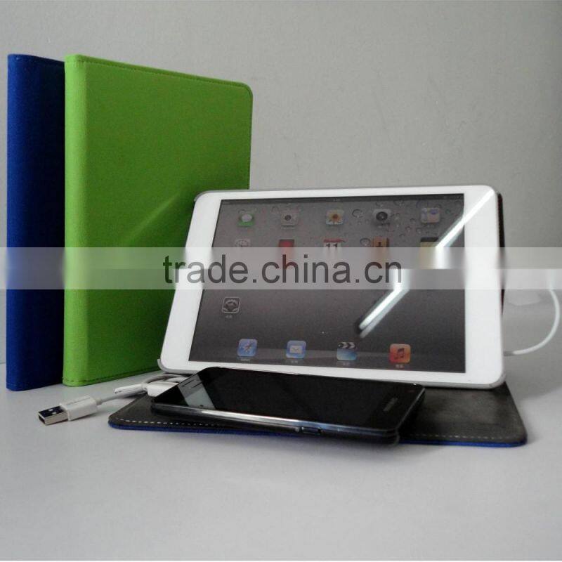 Leather charging with support mobile charging case for ipad mini