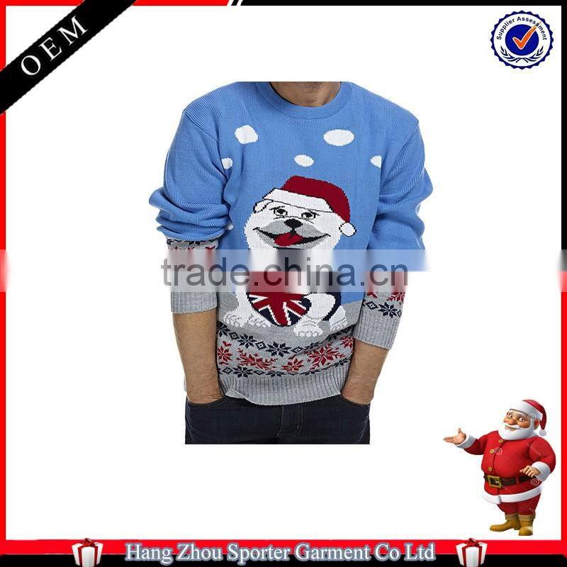 16FZCS28 high quality cotton made christmas pullover christmas sweaters for men