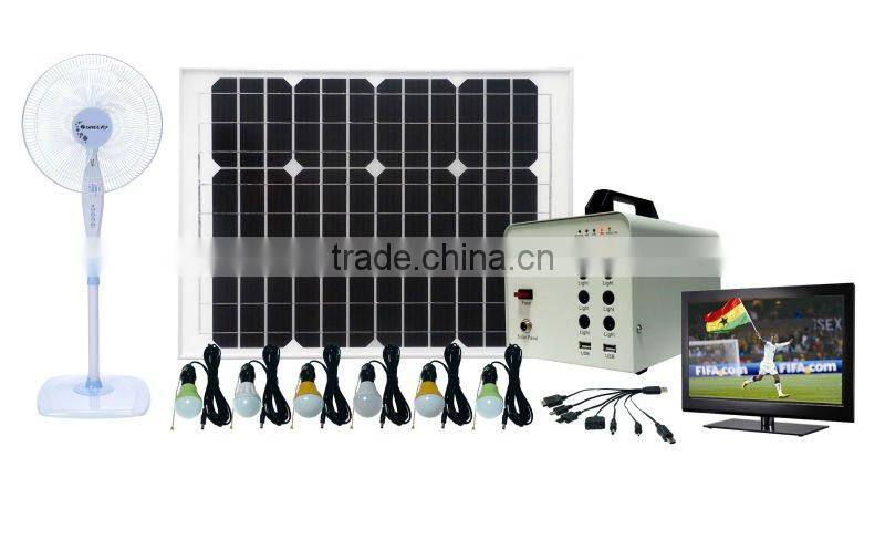 40w portable solar home lighting system with led bulb/ solar lighting kit for prefab house