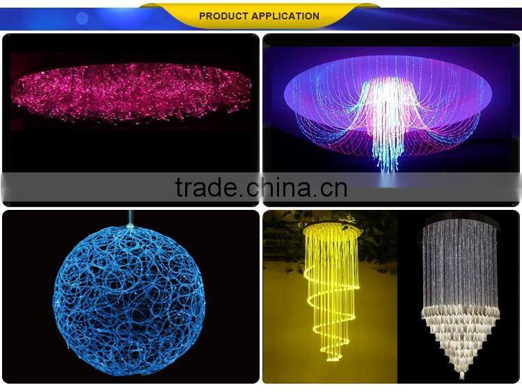 Hight bright shimmering fiber optic waterfall light curtain with sparkle fibre cables