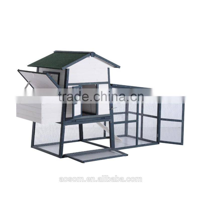 Pawhut 90" x 41" x 59" Dutch Gambrel Style Chicken Coop w/Nesting Box and Outdoor Run