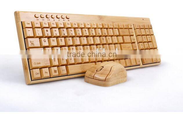 New Arrival Professional Bamboo & Wood Mechanical Keyboard wireless stylem, full set computer accessories