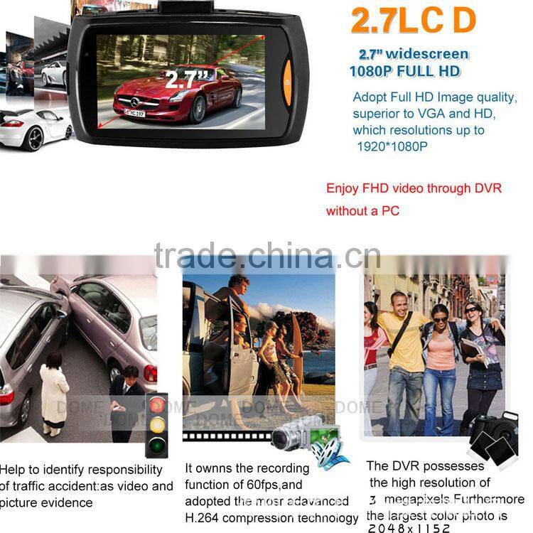 Dash Cam Car DVR 6pcs IR LED Night Vision HD 1080P HDMI Camera Video Recorder G-sensor+ Microphone+ USB XY-H700