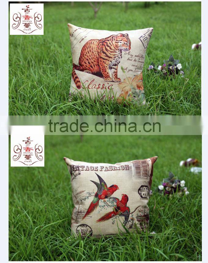 Custom printing accept nature linen material car seat cushion