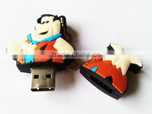 Fred Flintstone Style cartoon character USB2.0 usb flash hard drive 16gb 32gb