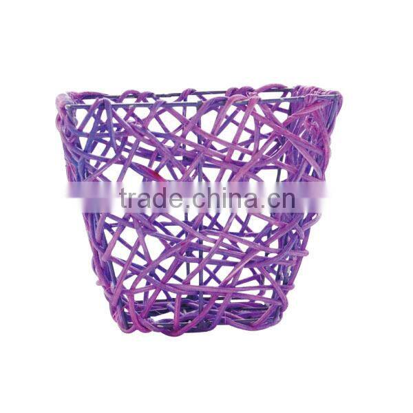 Purple square handmade vine basket for Halloween Day