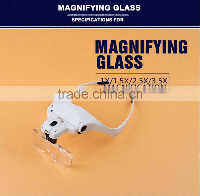 factory prices lenses glass and plastice head magnifier glass examination lamp