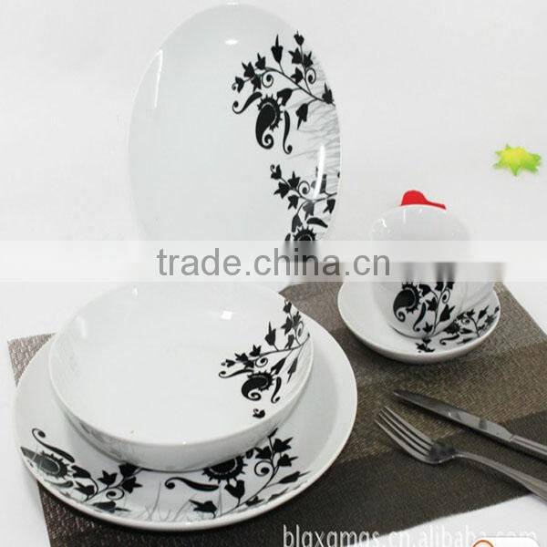 hot sale ceramic dinner plate with flower, popular designs ceramics plate , soup plate