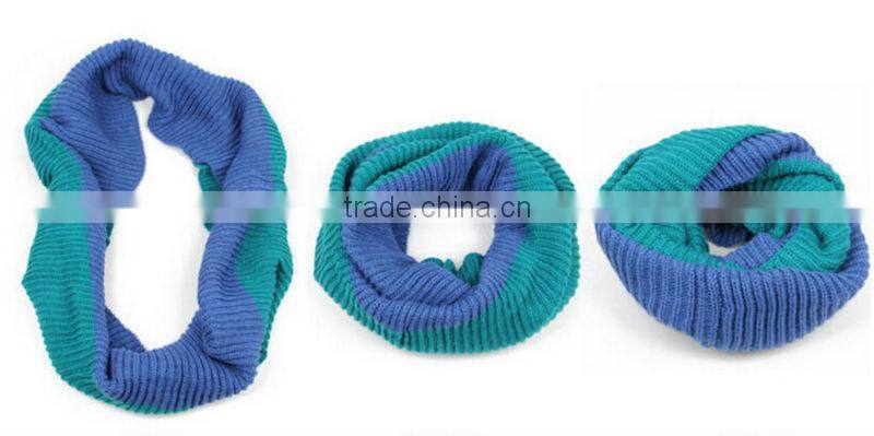 2015 Autumn Winter Warm Infinity 2 Circle Wool Blend Knit Neck Long Women's Scarf Shawl