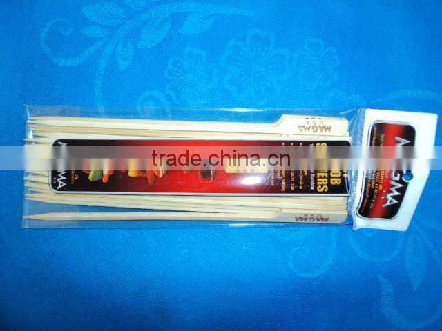 Sale disposable bamboo flat skewer for BBQ 30cm in plastic bag