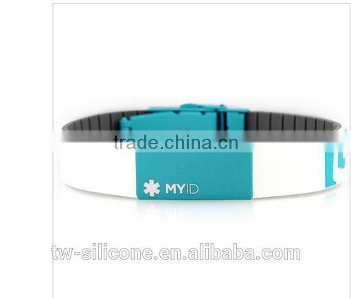 2016 Hot custom personalised silicone id wristbands for cyclists