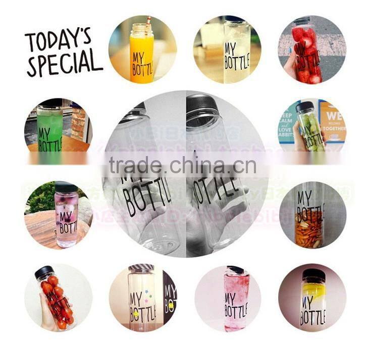 500ml plastic sport water bottle/water plastic bottle/my bottle with cloth bag