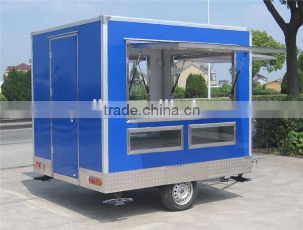 2.8m long fast food trailer food kiosk for sell snacks on alibaba
