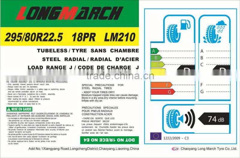 longmarch truck tire 11R22.5 12R22.5 295/80R22.5